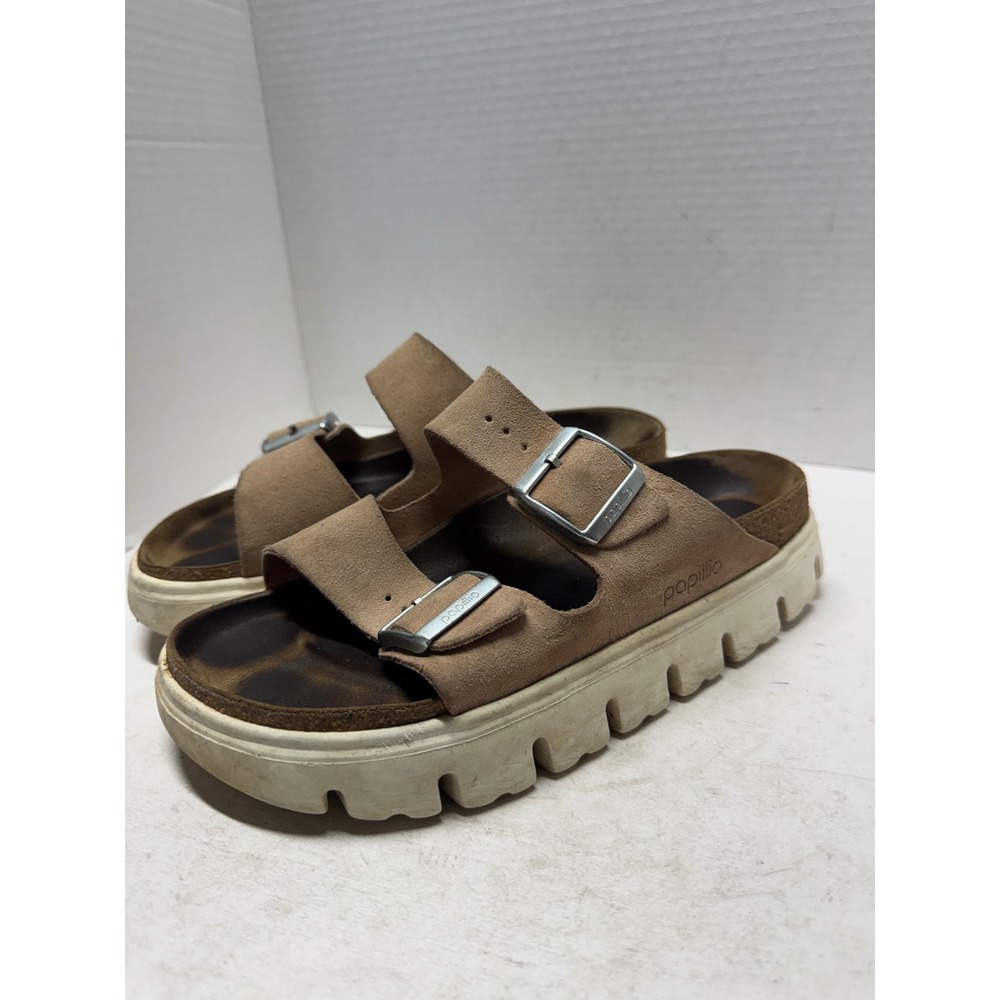 Papillio by Birkenstock Arizona Chunky Suede Platform Sandals Tan 39 8